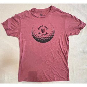 Linksoul Gold Ball Make Par not War Graphic Men's T-Shirt Short Sleeve Small